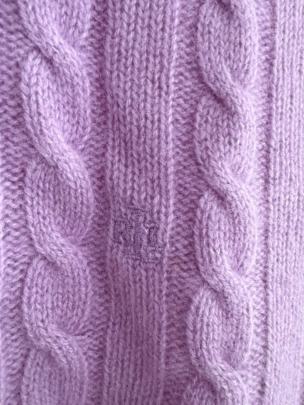Ralph Lauren Lilac Cable Knit Turtleneck Sweater - Picture 4 of 4